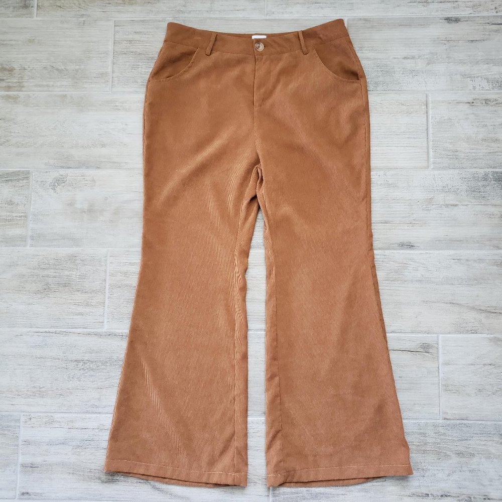 Princess Polly‎ Women’s Lightweight Light Brown Corduroy Flare Pants 12